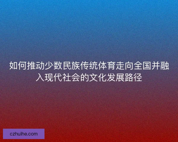 如何推动少数民族传统体育走向全国并融入现代社会的文化发展路径